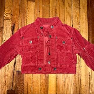 vintage 90s/y2k miss lili cropped corduroy jacket
